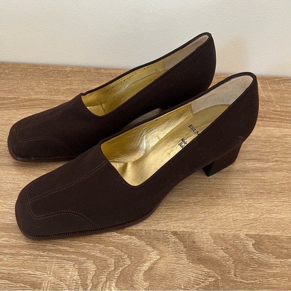 Bruno Magli Brown Square Toe Heels Women’s Size 8 - Picture 1 of 16